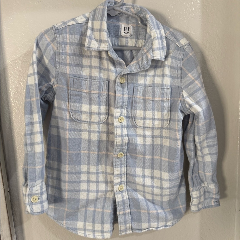 GAP Kids XS Blue Plaid Shirt